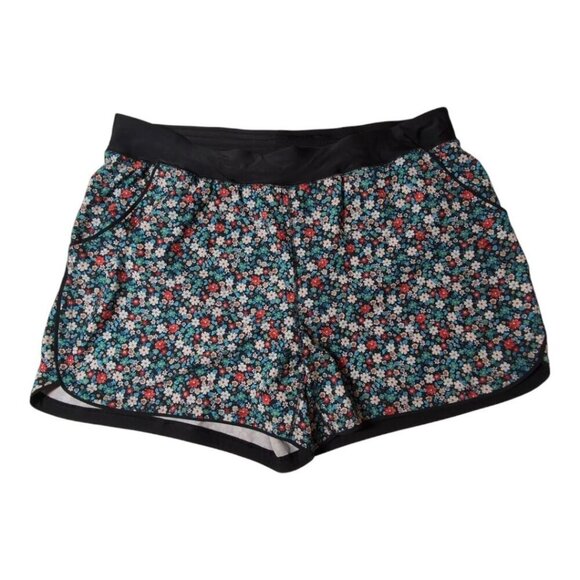 Lands End Board Shorts Floral Print Liner Lightweight Swim Beach Pool Women 26W - Picture 1 of 9